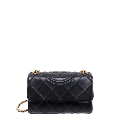 Tory Burch Leather Shoulder Bag With Embossed Logo