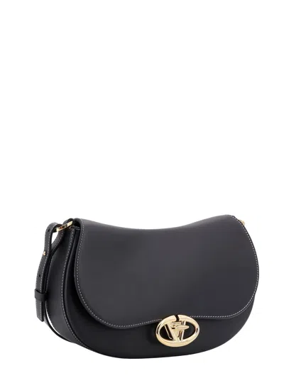 Valentino Leather Shoulder Bag With Vlogo Signature Detail In Black