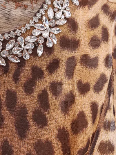 Zimmermann Linen And Silk Mini Dress With Animalier Print In Animal Print