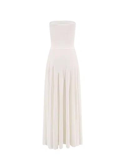 Alaïa Alaia Women Linen Blend Maxi Dress In White