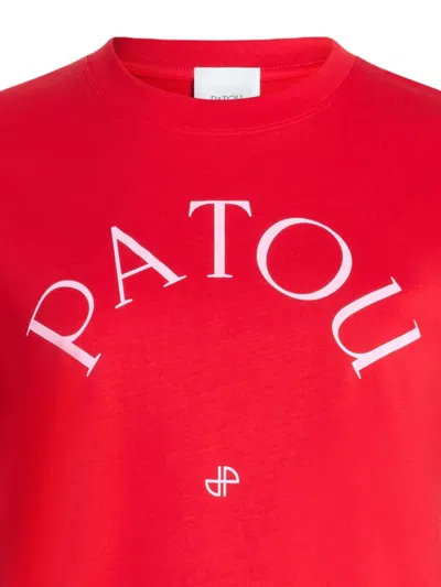 Patou Logo And Jp Print Organic Cotton T-shirt Clothing In White