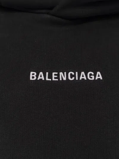 Balenciaga Relaxed-fit Cotton Hooded Sweatshirt With Design In Black