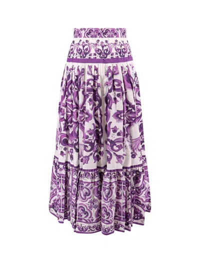 Dolce & Gabbana Maxi Skirt Dg In Purple