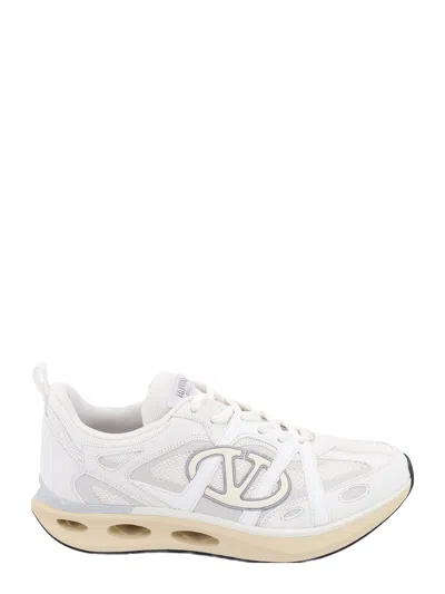 Valentino Garavani White Leather And Fabric Vlogo Easyjog Sneakers