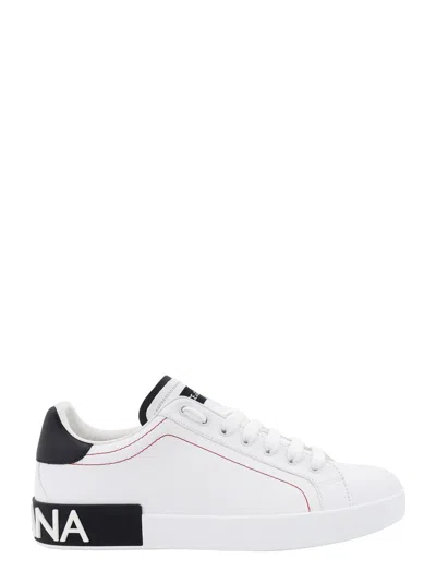Dolce & Gabbana Portofino Sneaker In Calfskin In White