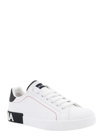Dolce & Gabbana Portofino Sneaker In Calfskin In White