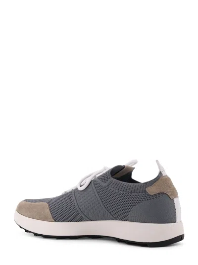 Kiton Ciro Paone Low-top Mesh Sneakers With Suede Profiles In Gray