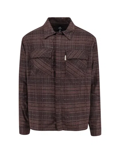 Represent Rep Long-sleeved Flannel Shirt In Brown