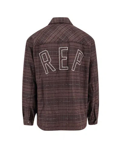 Represent Rep Long-sleeved Flannel Shirt In Brown