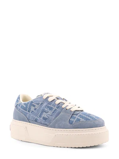 Fendi Match Canvas And Suede Low-top Sneakers