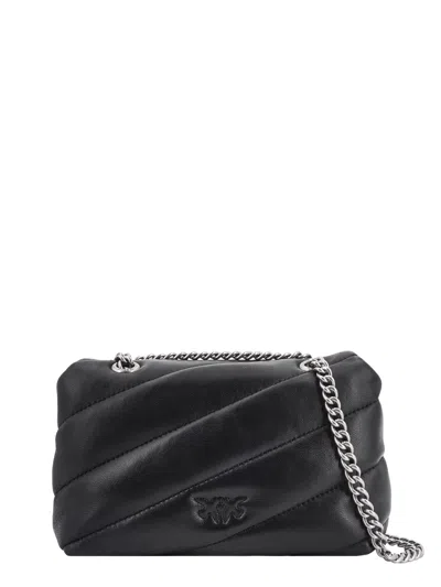 Pinko Matelassé Leather Shoulder Bag With Iconic Love Birds Buckle