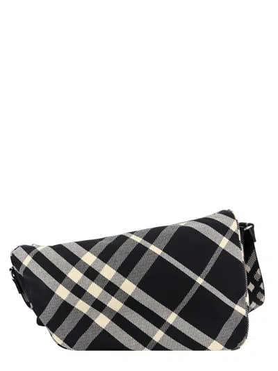 Burberry Borsa Messenger In Misto Cotone Con Motivo  Check In Jacquard