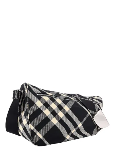 Burberry Borsa Messenger In Misto Cotone Con Motivo  Check In Jacquard