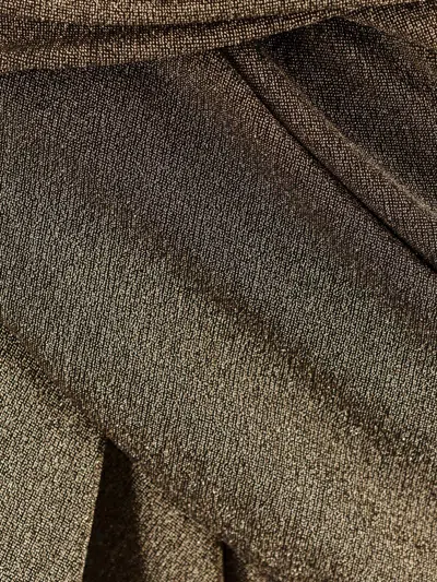 Balenciaga Laminated Mini Draped Dress In Gold