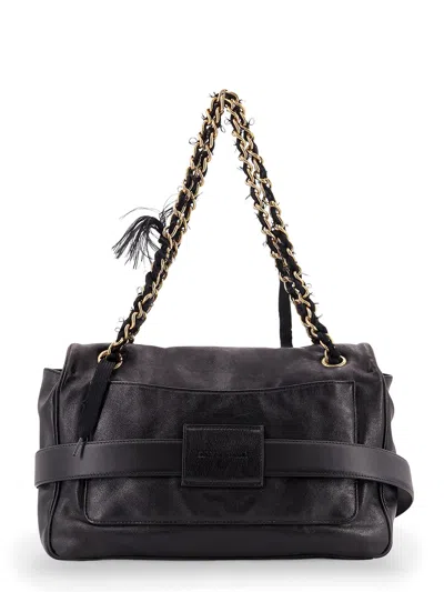 Balenciaga Modu Flap Leather Shoulder Bag