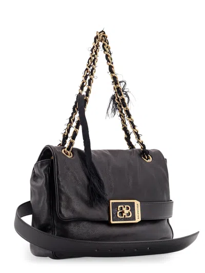 Balenciaga Modu Flap Leather Shoulder Bag