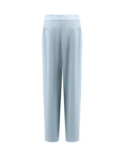 Pinko Montano Viscose Trousers With Pinces In Blue