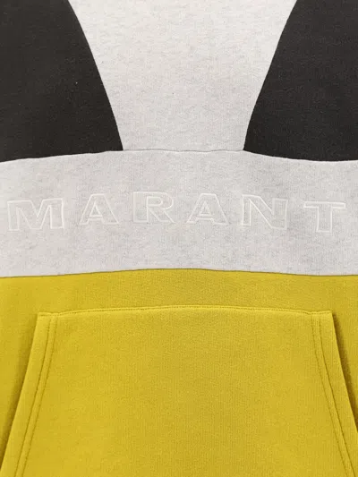 Isabel Marant Wasil Colorblocked Hooded Sweatshirt In Yellow