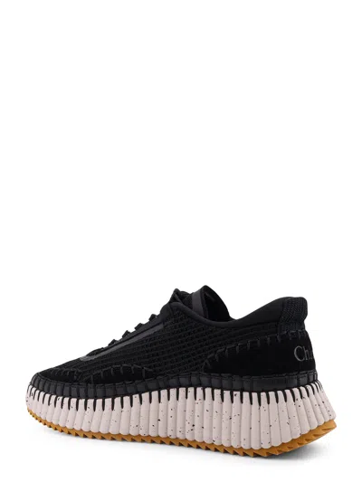 Chloé Nama Low-top Mesh Sneakers With Suede Inserts