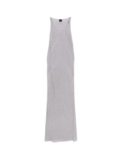 Pinko Nelson Viscose And Metallised Fibre Long Dress In Gray
