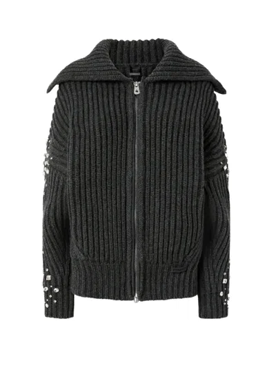Pinko New Gavi Cardigan Wool Blend Jacket In Black