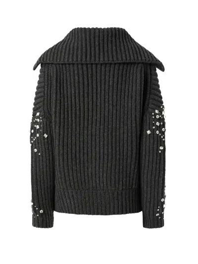 Pinko New Gavi Cardigan Wool Blend Jacket In Black