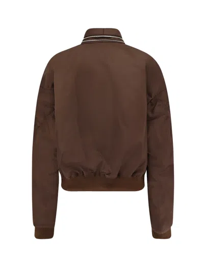 Givenchy Nylon Bomber Jacket With Double Zip In Brown