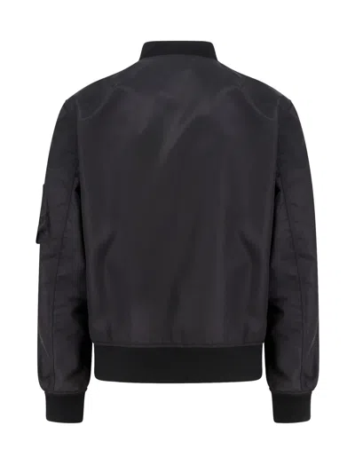 Valentino Garavani Nylon Hooded Jacket With Drawstring In Blue