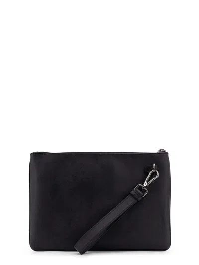 Kiton Ciro Paone Nylon Clutch Bag With Iconic Logo Embroidery