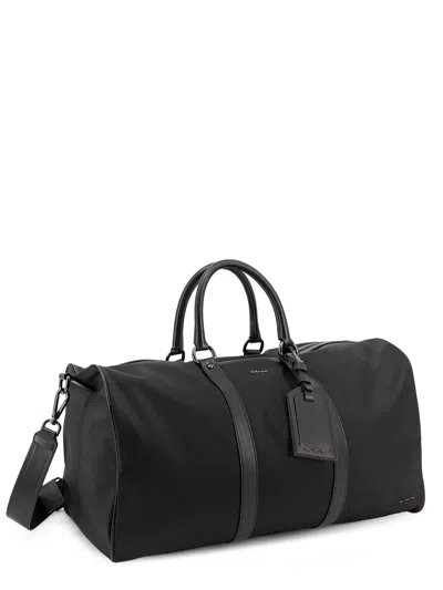 Kiton Ciro Paone Nylon Duffle Bag With Leather Inserts