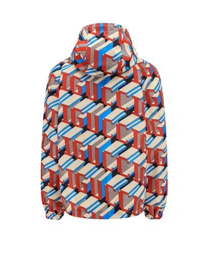Gucci Nylon Jacket With Geometric Print Multicolor  In Multi