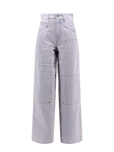 Isabel Marant Étoile Marant Etoile Women Ophra Light Blue Cotton Jeans In Pink