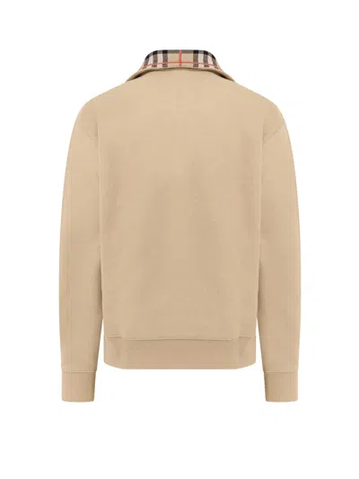 Burberry Organic Cotton Half-zip Sweater In Neutral