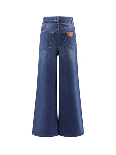 Chloé High-rise Wide-leg Denim Trousers With 5 Pockets In Blue