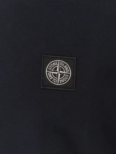 Stone Island Slim-fit Short-sleeve Polo Shirt With Compass Patch In Black