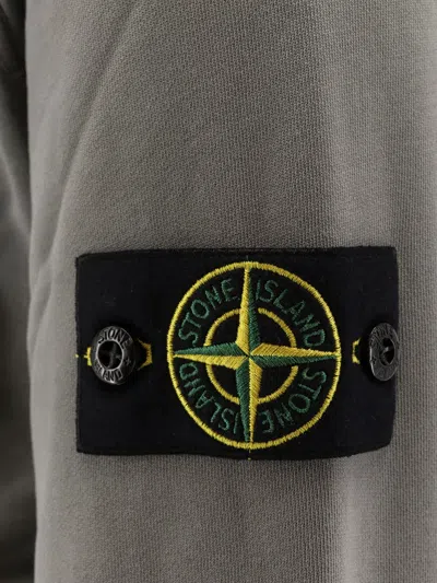 Stone Island Cotton Sweatshirt With Hood And Kangaroo Pocket In Gray