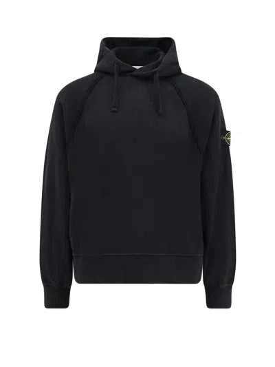 Stone Island Organic Cotton Sweatshirt In Black