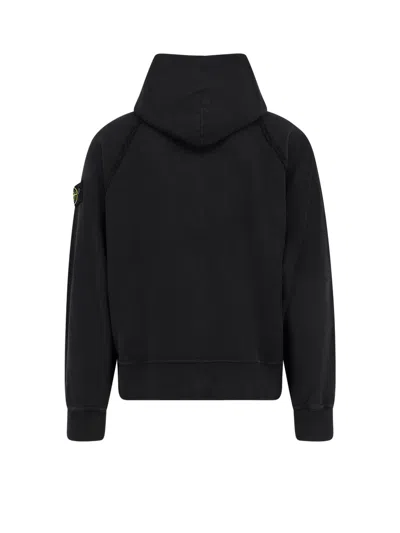 Stone Island Organic Cotton Sweatshirt In Black