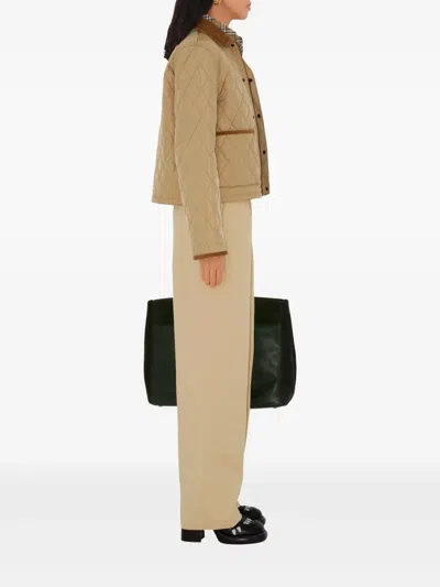 Burberry Cotton Tailored Trousers In Neutral