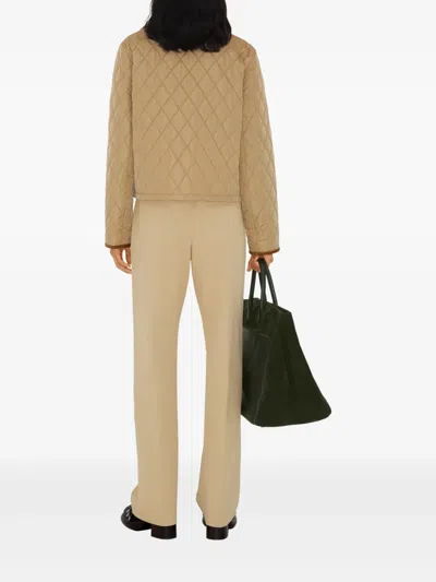 Burberry Cotton Tailored Trousers In Neutral