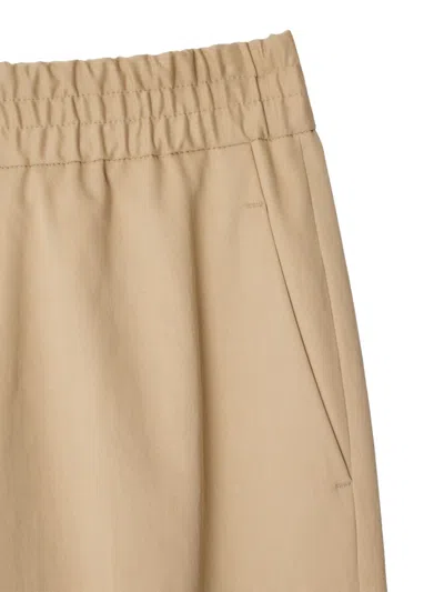 Burberry Cotton Tailored Trousers In Neutral