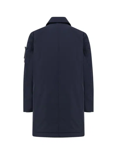 Stone Island Cappotto In Nylon Imbottito In Blue