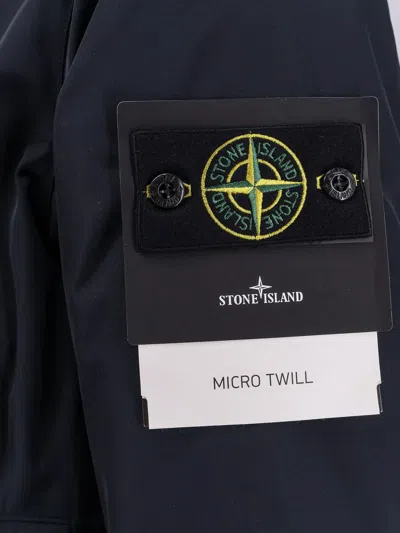 Stone Island Cappotto In Nylon Imbottito In Blue