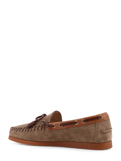 Valentino Palm Avenue Suede And Leather Loafers In Brown