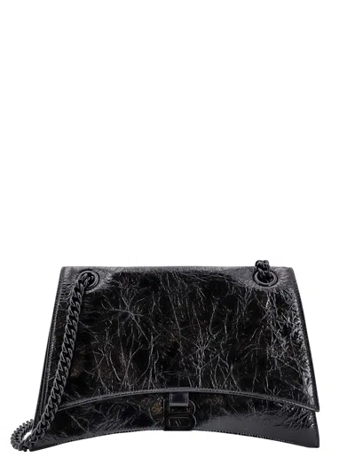 Balenciaga Patent Leather Shoulder Bag With Frontal Monogram
