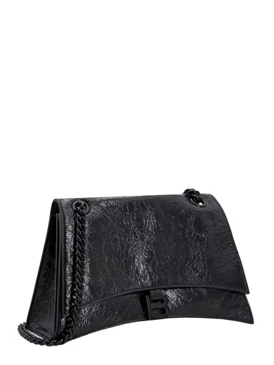 Balenciaga Patent Leather Shoulder Bag With Frontal Monogram