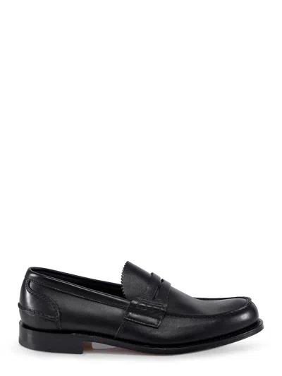 Church's Black Moccasin Flat Shoes With Elegant Detailing For Modern Men In Black
