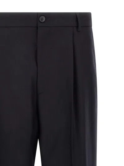 Dries Van Noten Pleated Trousers With Belt Loops And Back Pocket In Black