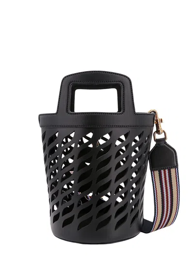 Etro Perforated Leather Bucket Bag With Shoulder Strap