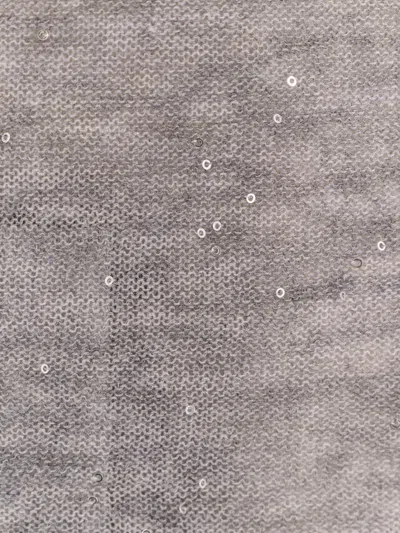 Pinko Crew-neck Sweater With Sequins In Gray